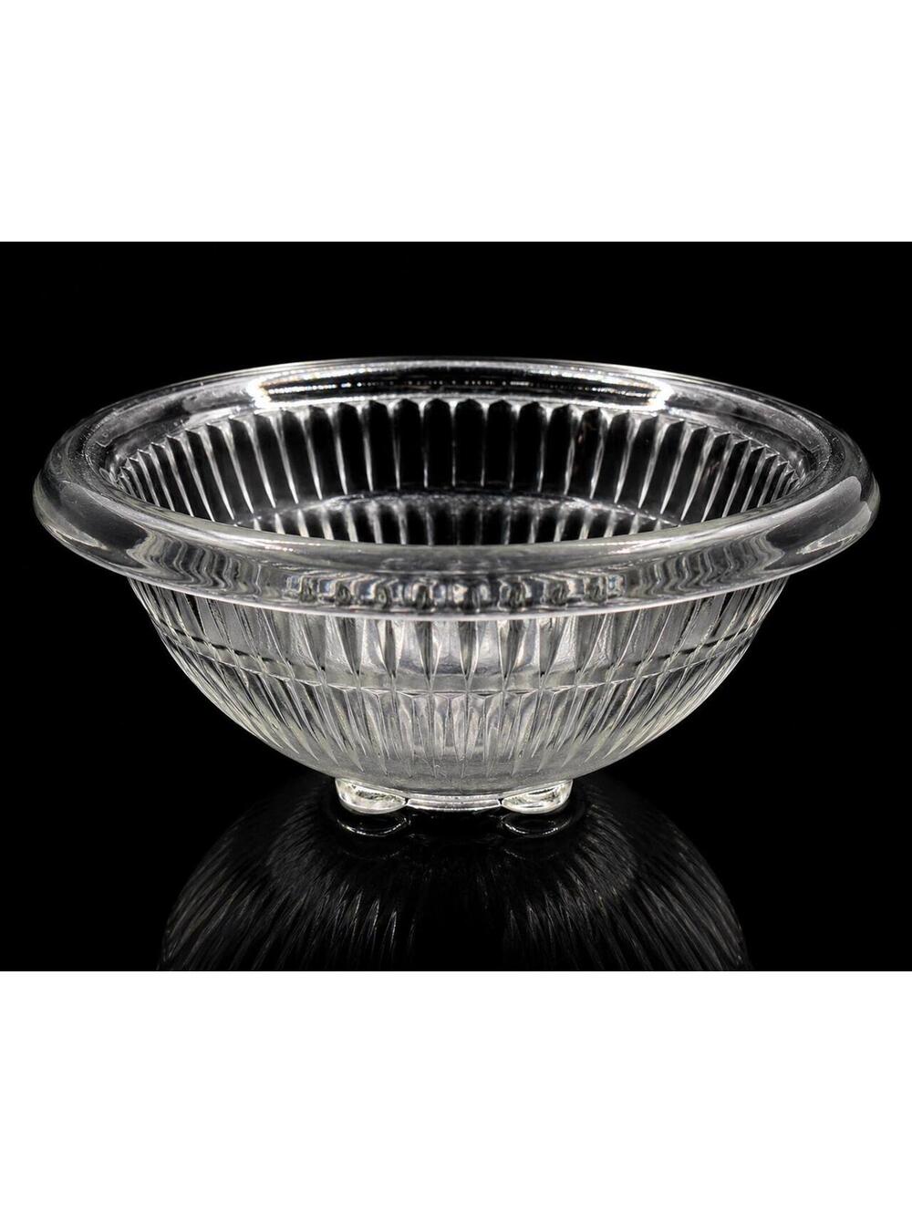 Hazel Atlas “Aurora” Clear Depression Glass 9” Mixing Bowl, c. 1935